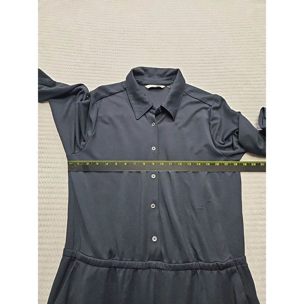 Soft Surroundings Jumpsuit Womens XL Black Button Up Roll Tab Sleeve - Picture 3 of 7